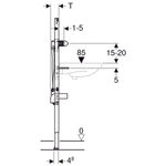 Bastidor para lavabo Geberit Duofix, 130 cm, grifo mural electrónico con caja funcional empotrada: 50x130x7.5cm,